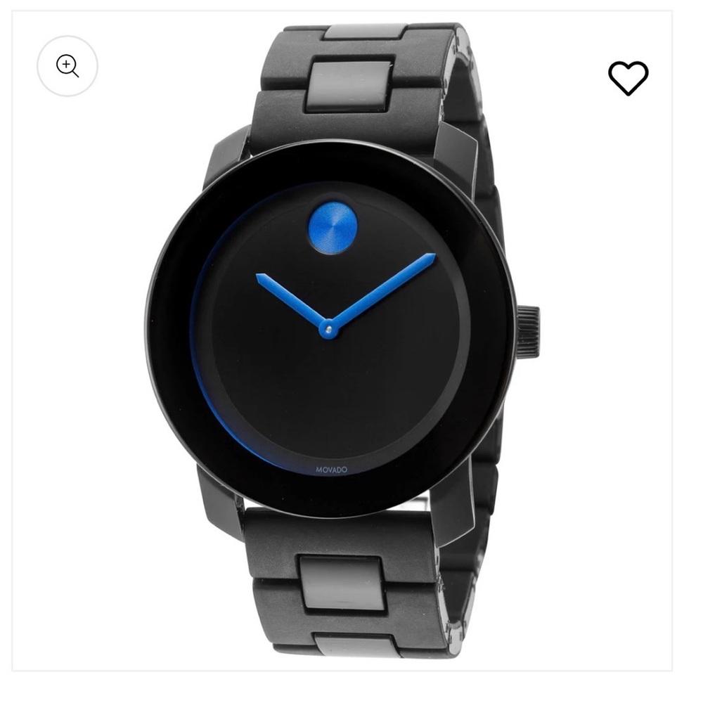 MOVADO Bold Steel Resin Men's Watch 42mm Blue Dot 3600099 MB.01.1.29.5015 - Picture 3 of 5